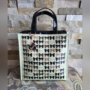 Harrods Black and Cream Bow Pattern PVC Tote